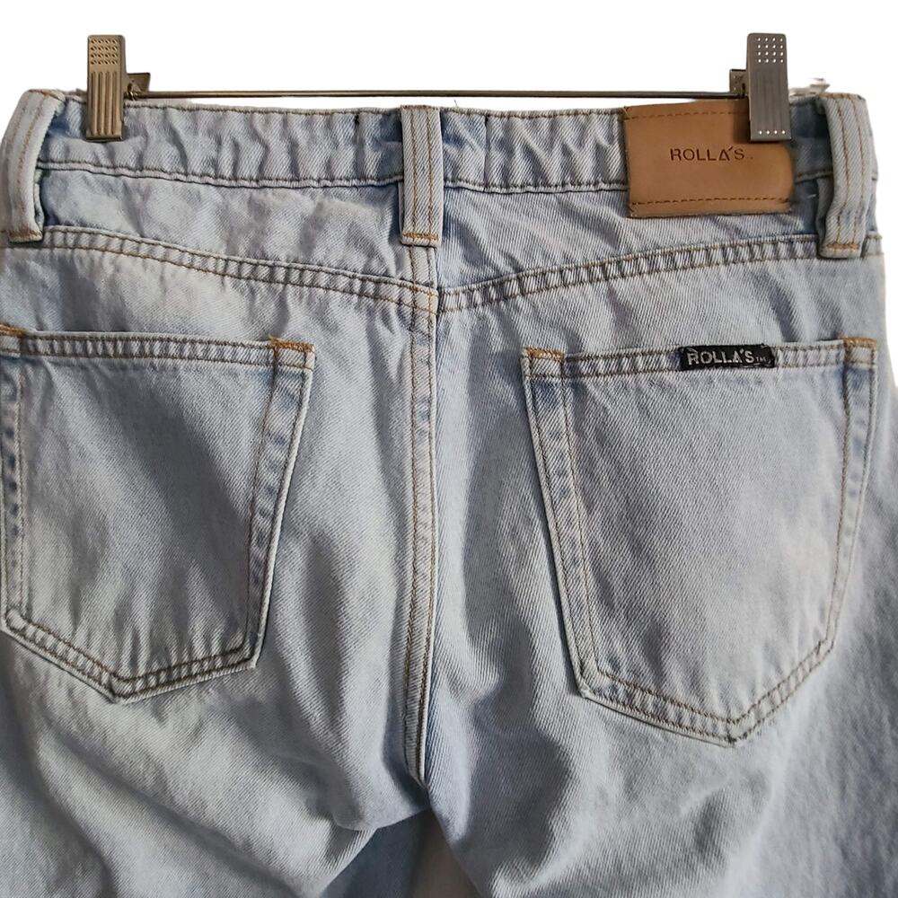 ROLLA'S Relaxo Chop Straight Leg Raw Hem Jeans In Original Bleach 16266C Mens 28 - Picture 5 of 16